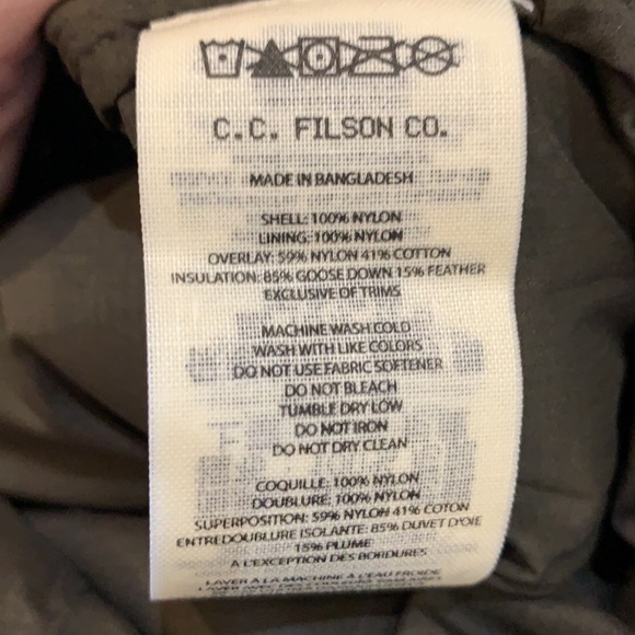 C.C. Filson Women’s Featherweight Down Jacket, OtterGreen, NEW Filson Coat - Picture 4 of 5
